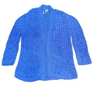 Chico's Women's Sweater Loose Open Knit Cardigan Shrug Layer Lavander Sz XL